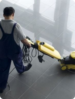 Image of our floor buffing and polishing at work