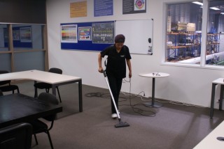 Image of carpet cleaning services being carried out by Fusion Property Group