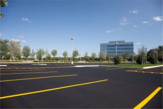 Image of concrete carpark sweeping services carried out by Fusion Property Group NZ