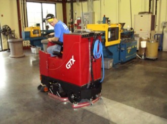 Image of NZ industrial floor scrubbing carried out by Fusion Property Group