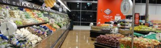Image of a clean supermarket floor after stripping and polishing services carried out by Fusion Property Group